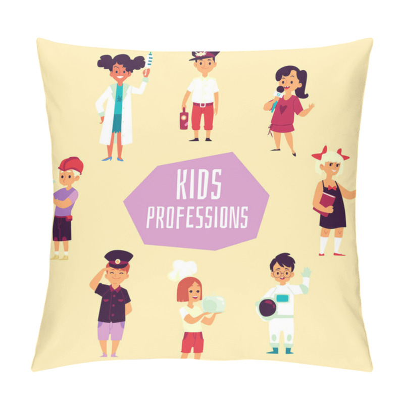 Personality  Kids Professions Set - Cute Cartoon Children In Worker Uniform Pillow Covers