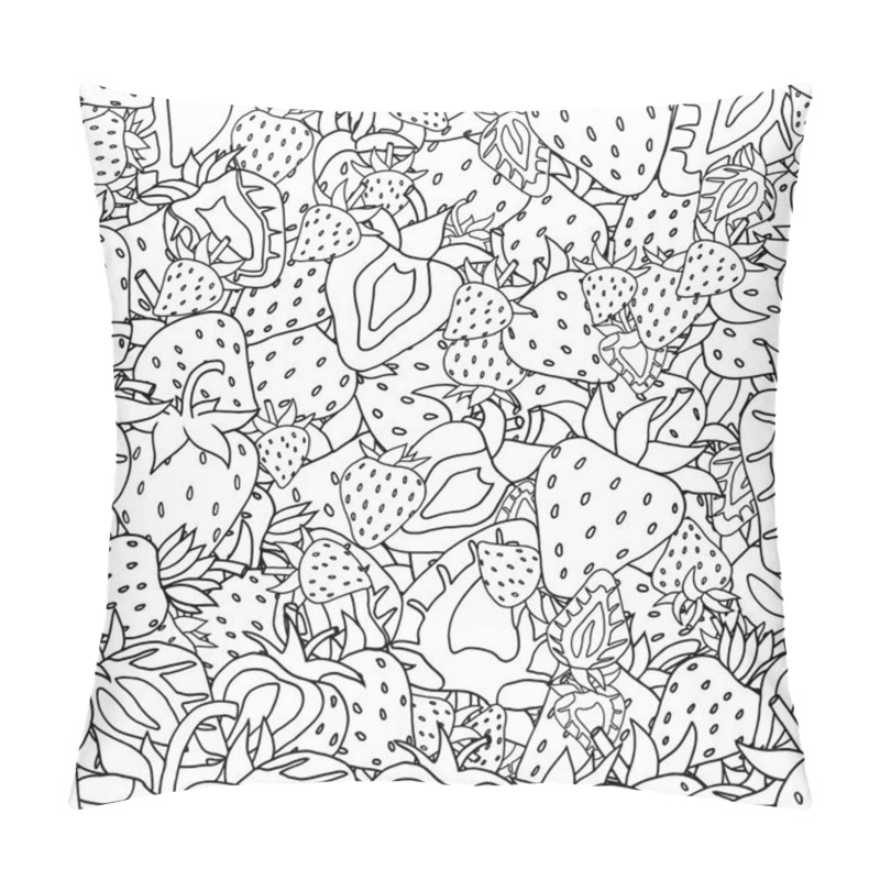 Personality  Seamless Pattern Set Of Monochrome Strawberries Pillow Covers