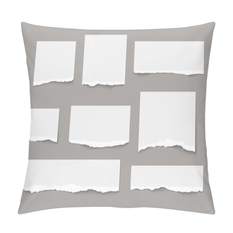 Personality  White Torn Paper Tears Pieces Collection Isolated Pillow Covers