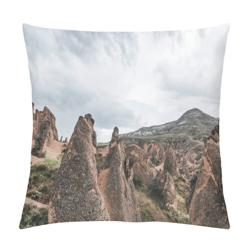 Personality  Majestic Geological Formations And Cloudy Sky In Cappadocia, Turkey Pillow Covers