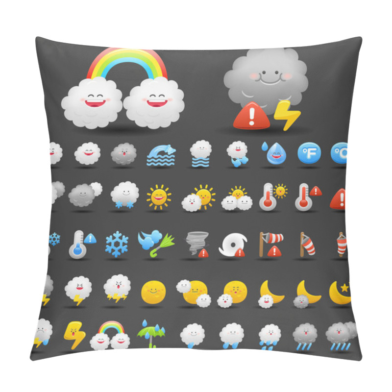 Personality  Weather Icons Pillow Covers