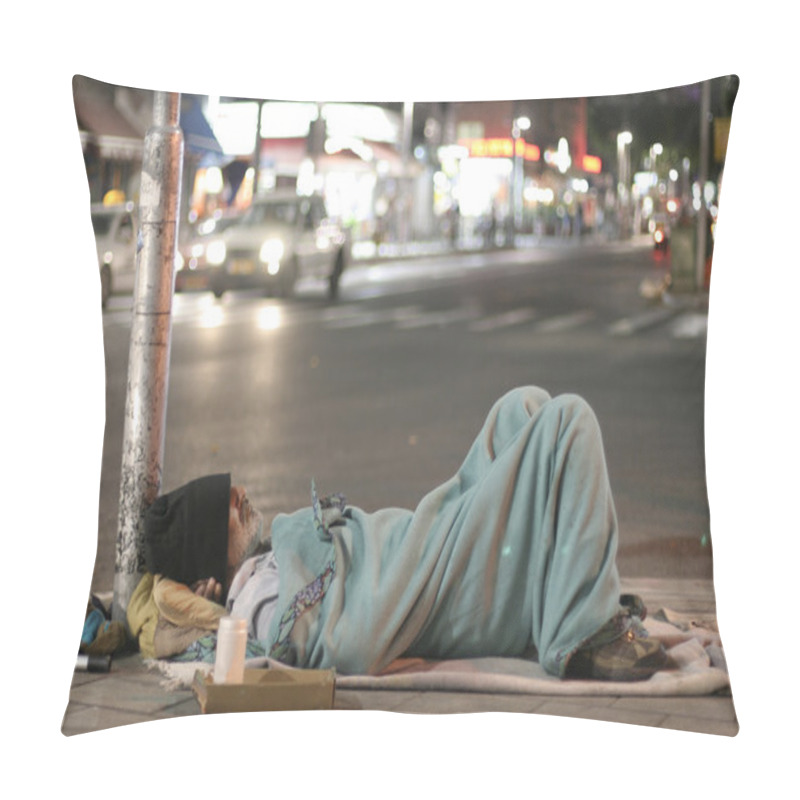 Personality  Male Homeless Sleeping In A Street Pillow Covers