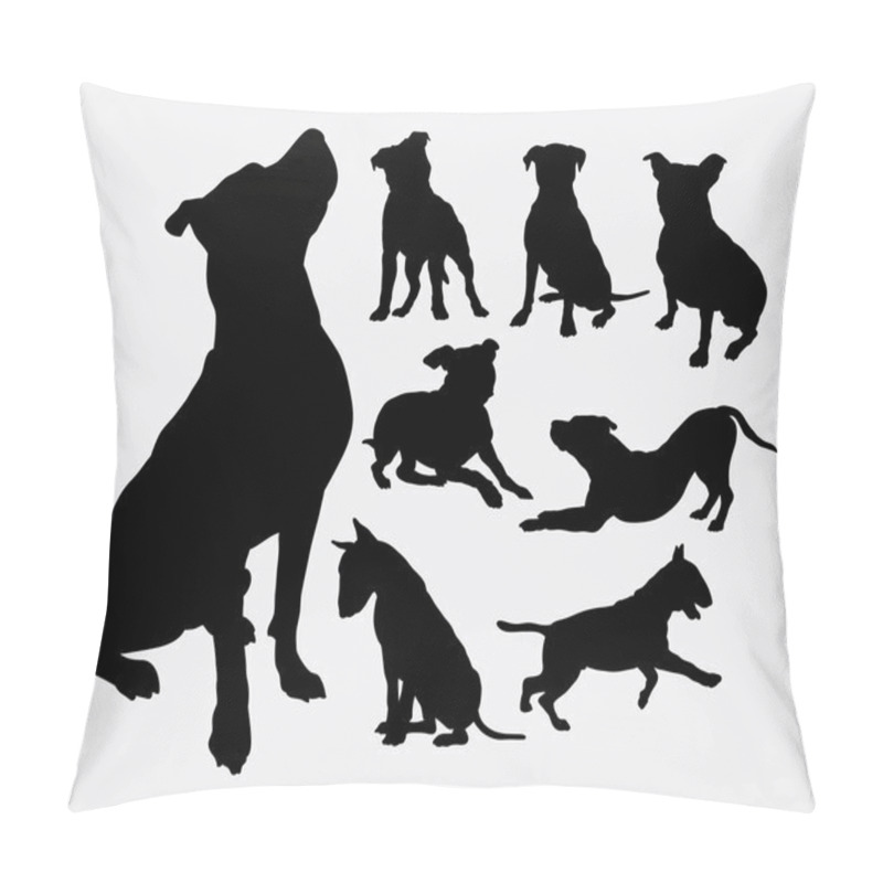 Personality  Pitbull, Bulldog, Terrier, Dog Animal Silhouettes Pillow Covers