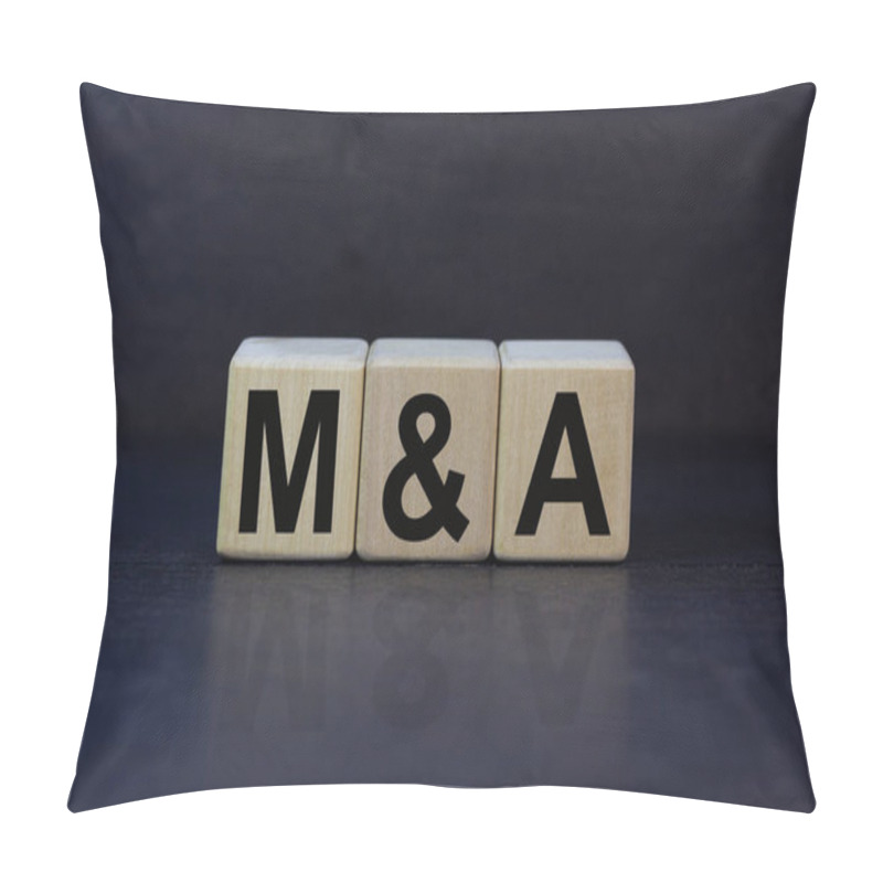 Personality  Mergers And Acquisitions Symbol. Concept Words 'M And A - Mergers And Acquisitions' On Wooden Cubes On A Beautiful Dark Background. Business, Mergers And Acquisitions Concept. Copy Space. Pillow Covers