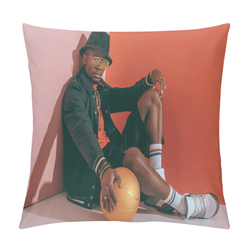 Personality  Stylish Man With Golden Ball Pillow Covers