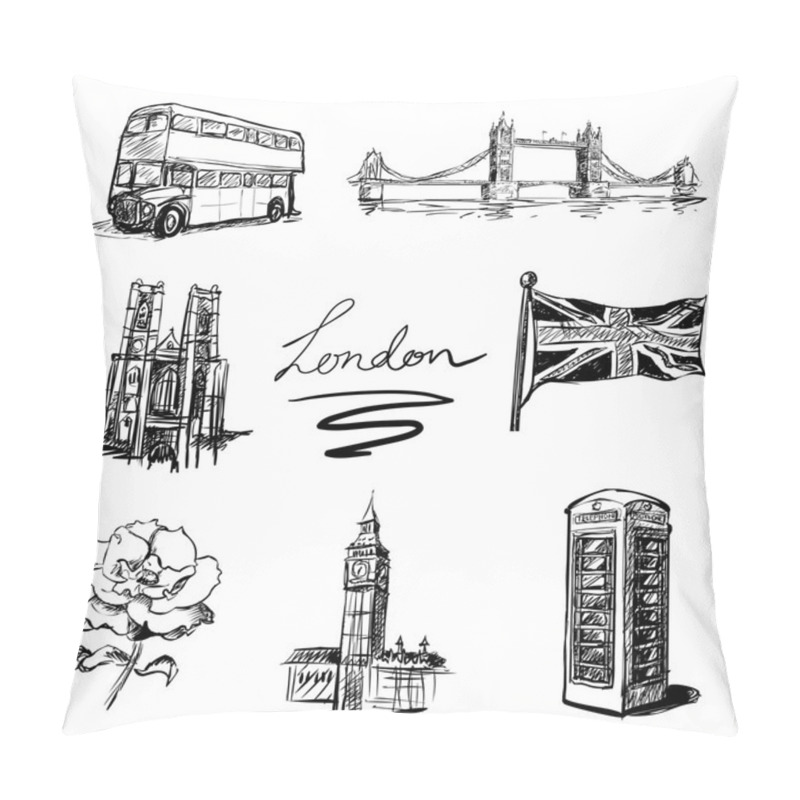 Personality  Set Of London Symbols (vector) Pillow Covers