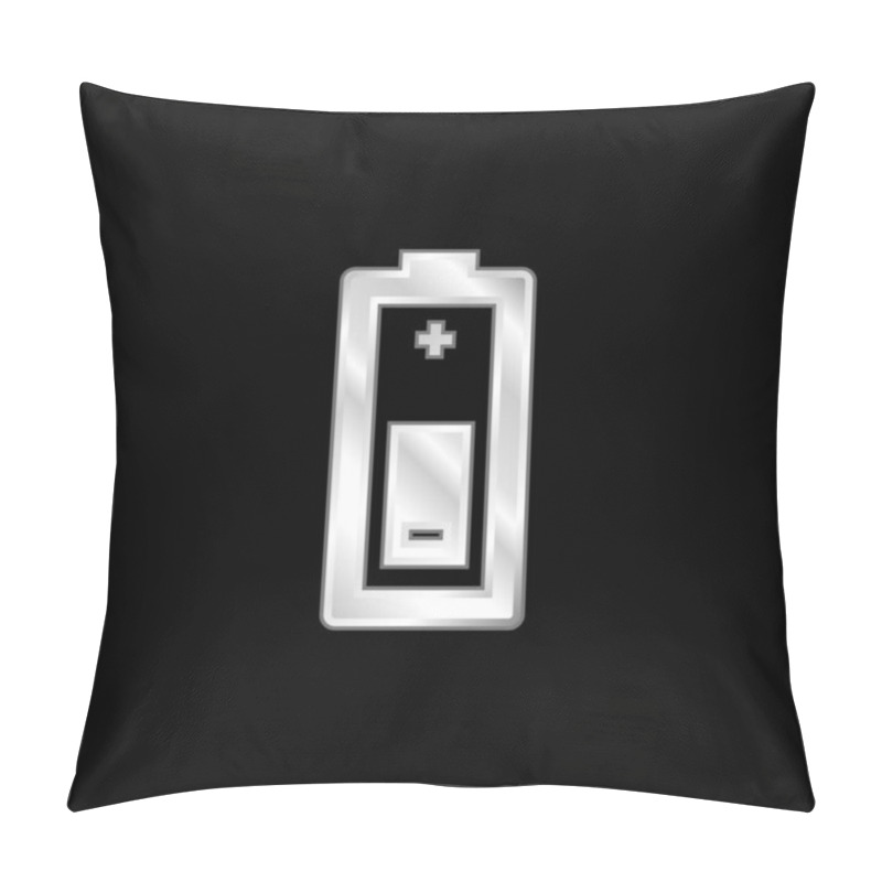 Personality  Battery Silver Plated Metallic Icon Pillow Covers