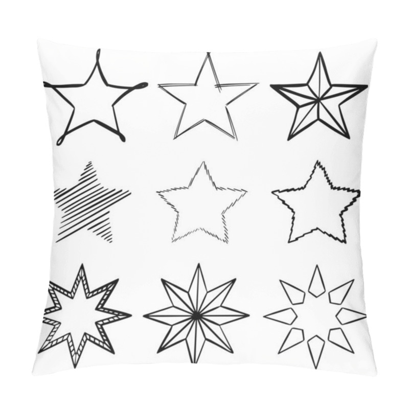 Personality  Modern Geometric Star Pattern. Vector Star Pattern Background Drawn By Hand  Pillow Covers