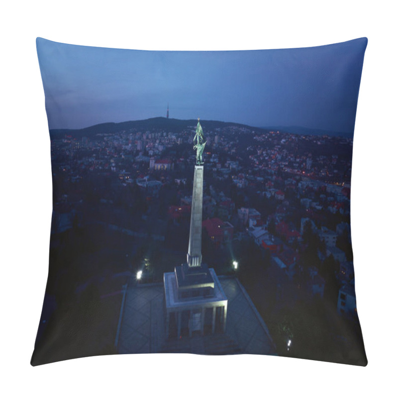 Personality  Slavin Memorial Monument And Military Cemetery In The Nght In Bratislava, Slovakia Pillow Covers