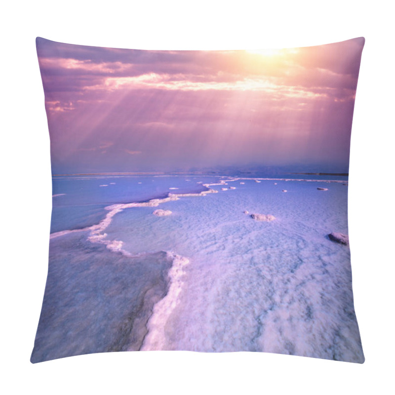 Personality  The Texture Of The Dead Sea. Seascape, Unique Sea. Salty Seashore. Israel Pillow Covers