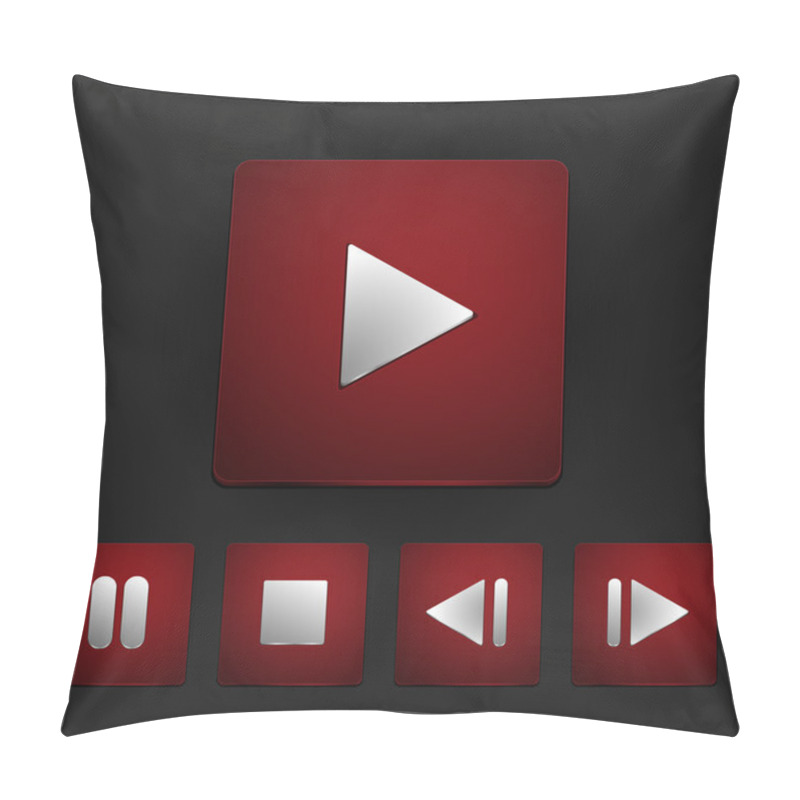 Personality  Vector Set Of Media Buttons. Pillow Covers