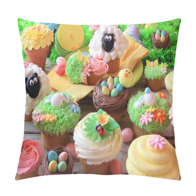 Personality  Easter Cupcakes And Easter Eggs Pillow Covers