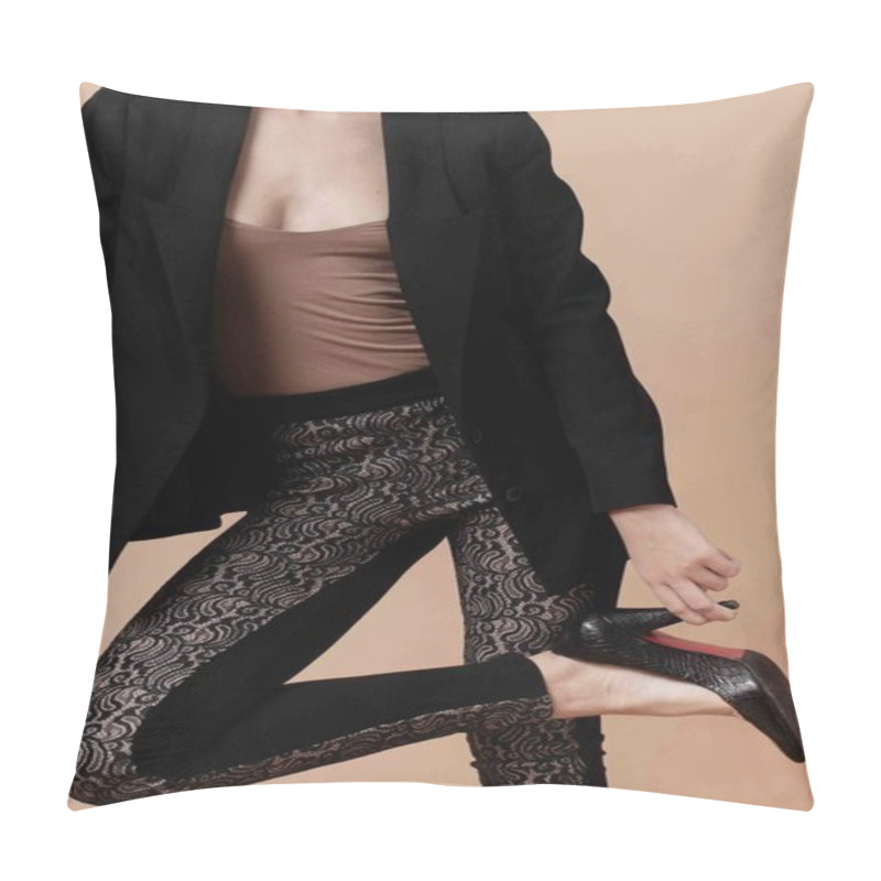 Personality  Fashionable And Stylish Photograph Of A Model In The Studio Close-up Pillow Covers