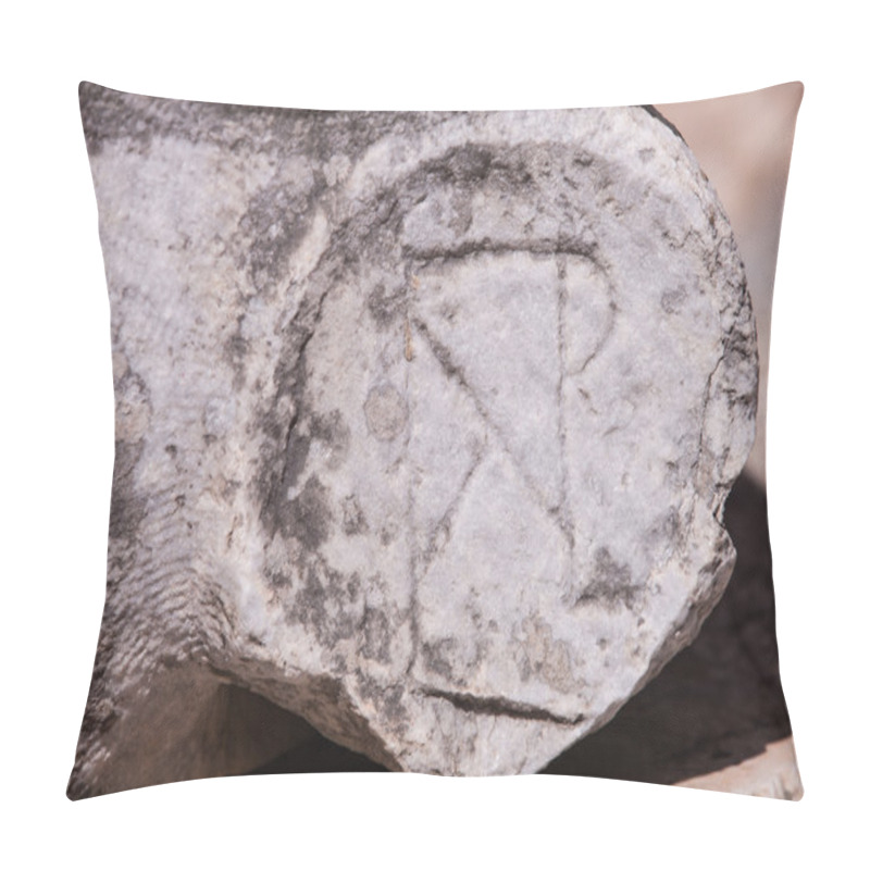 Personality  Christian Symbol In Ancient Stone Pillow Covers