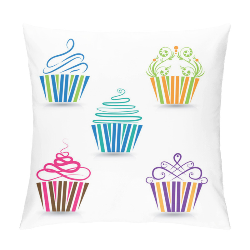 Personality  Cupcake Stylized Logo Template Pillow Covers