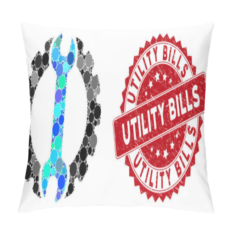 Personality  Mosaic Options With Scratched Utility Bills Stamp Pillow Covers