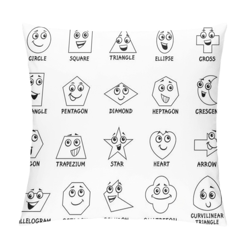 Personality  Cartoon Basic Geometric Shapes Characters Pillow Covers