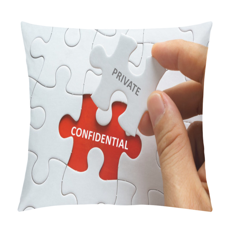 Personality  Piece Of Blank Jigsaw Puzzle With Word PRIVATE CONFIDENTIAL. Pillow Covers