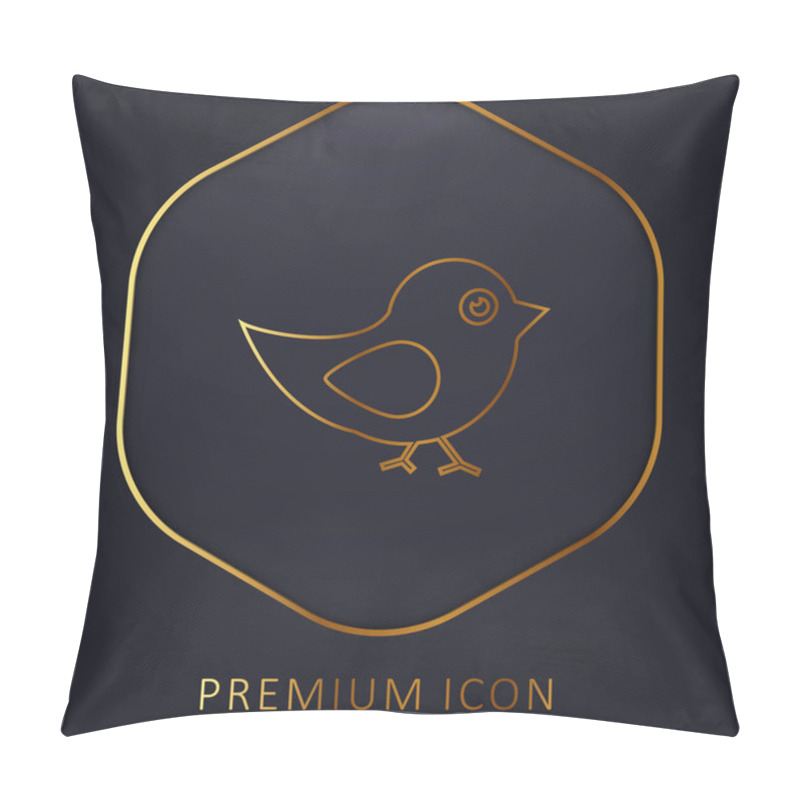 Personality  Bird Of Black And White Feathers Golden Line Premium Logo Or Icon Pillow Covers