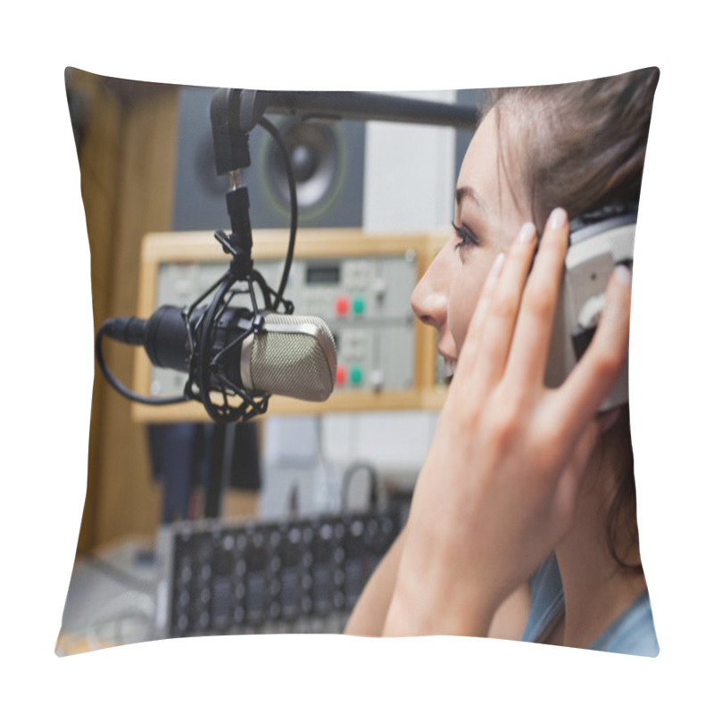 Personality  Smiling Radio Host Speaking Pillow Covers