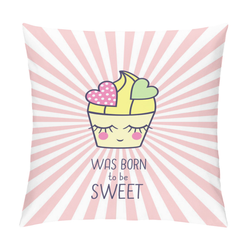 Personality  Funny Birthday Card With Cute Cupcake Pillow Covers