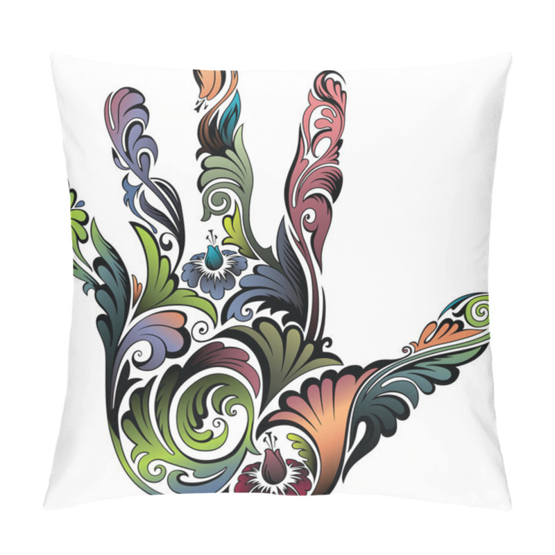 Personality  Flower Ornament In The Form Of A Palm Pillow Covers