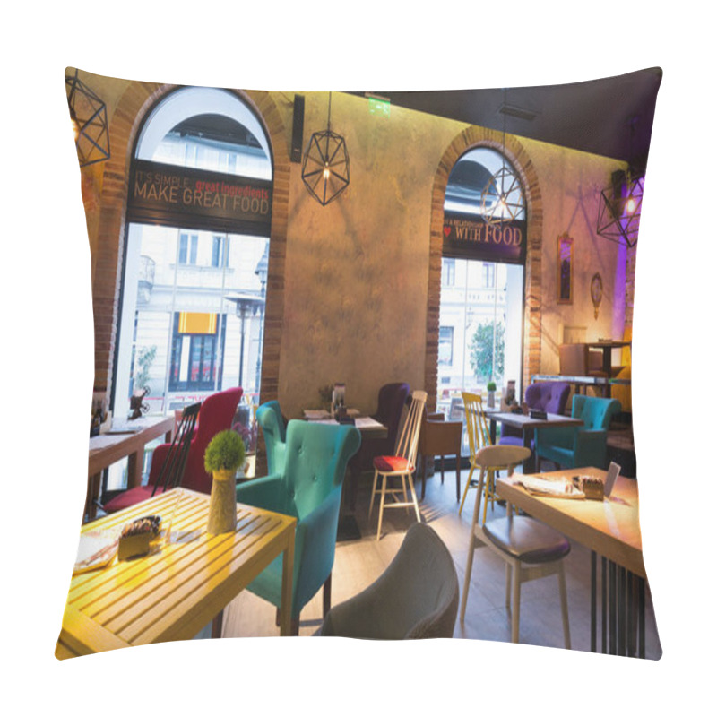 Personality  Interior Of A Modern Urban Restaurant Pillow Covers