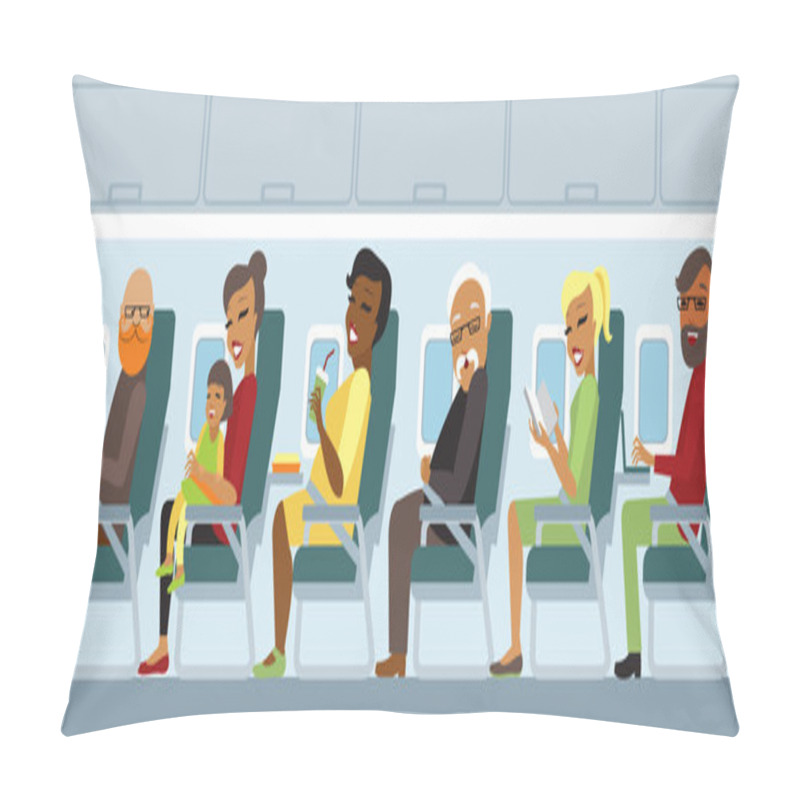 Personality  Airplane Passengers On The Flight Pillow Covers