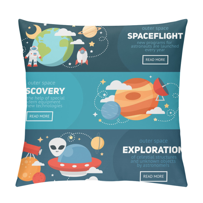 Personality  Space Theme Banners And Cards Pillow Covers