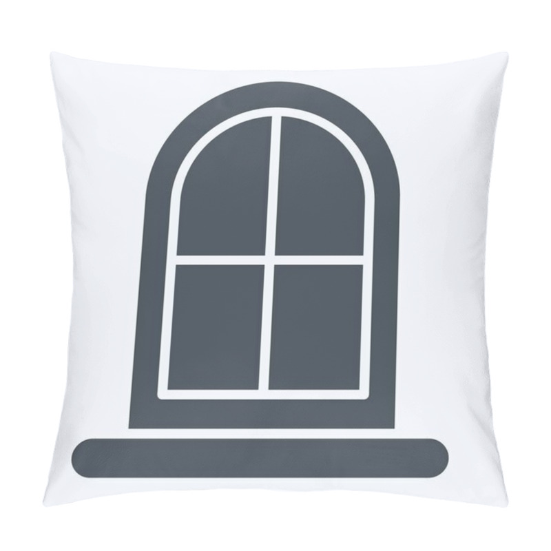 Personality  Icon Window. Related To Building Material Symbol. Glyph Style. Simple Design Editable. Simple Illustration Pillow Covers