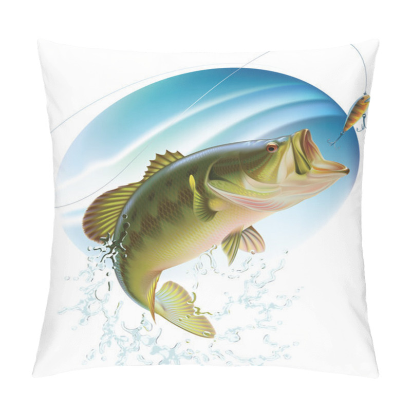 Personality  Largemouth Bass Catching A Bite Pillow Covers