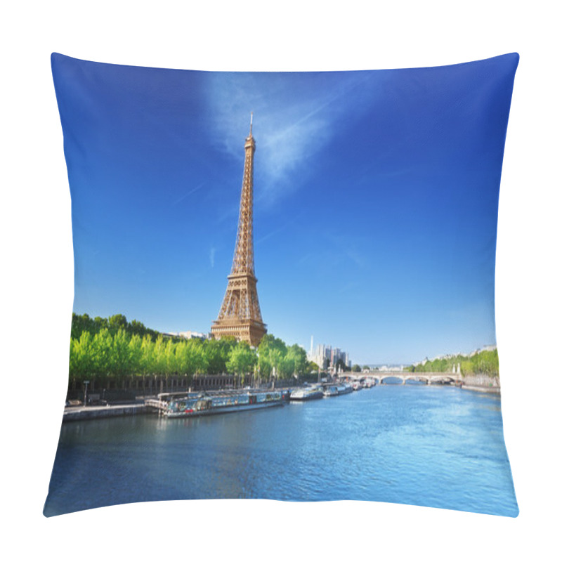 Personality  Seine In Paris With Eiffel Tower In Sunrise Time Pillow Covers