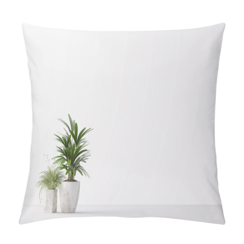 Personality  Plant In Pot Isolated On White Background. Minimal Houseplant Home Decor, 3D Render Pillow Covers