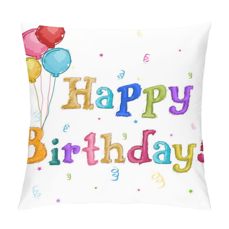 Personality  Happy Birthday Text Pillow Covers