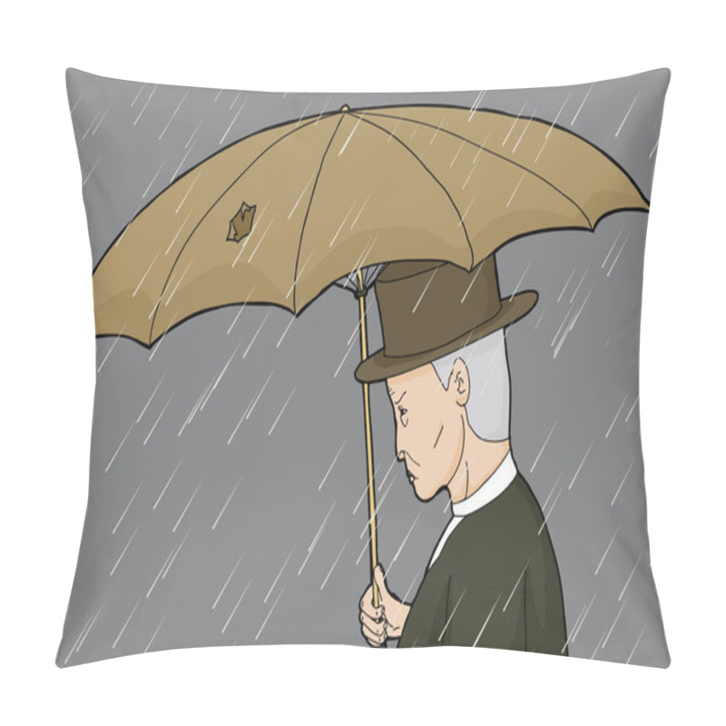 Personality  Man With Hole In Umbrella Pillow Covers