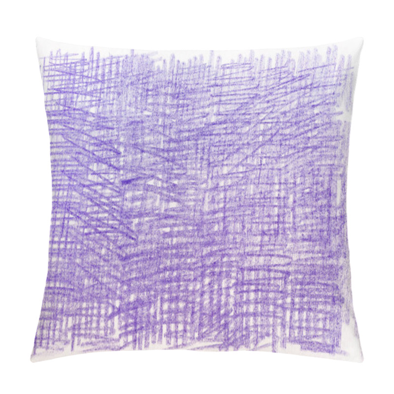 Personality   Violet Crayon Drawings On Paper Background Texture Pillow Covers