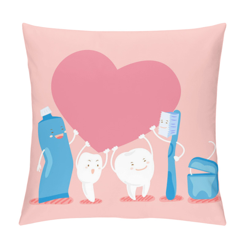 Personality  Cute Cartoon Tooth Hold Heart Pillow Covers