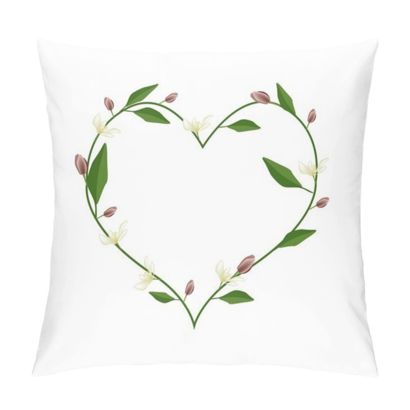 Personality  Wine Magnolia Flowers In A Heart Shape Pillow Covers