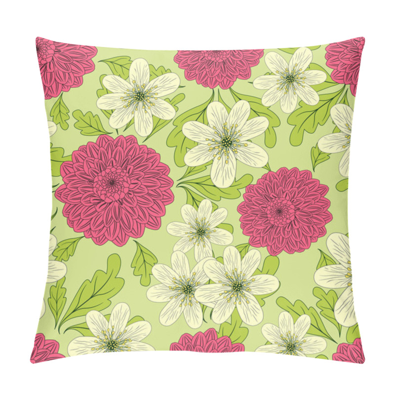 Personality  Summer Seamless Pattern With Daisy And Dahlia Flowers Pillow Covers