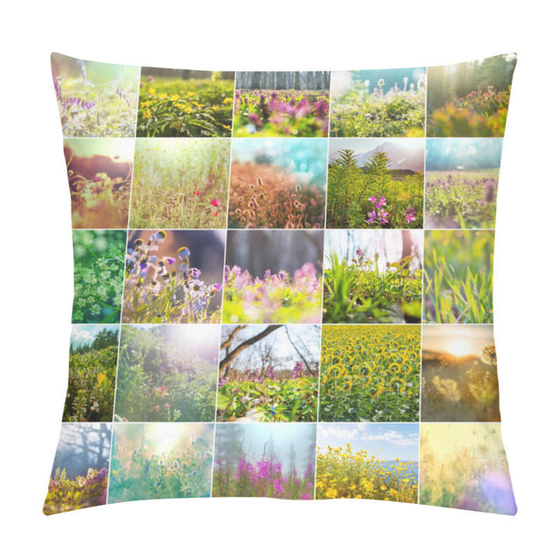 Personality  Spring Garden Collage,blossoming Tree And Flowers Set. Pillow Covers