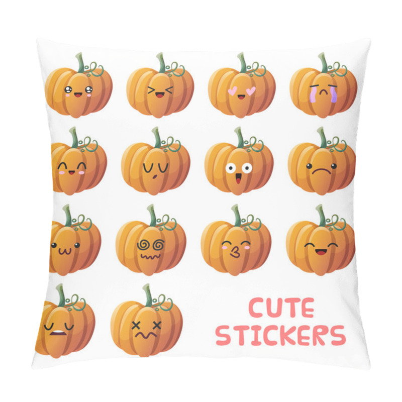 Personality  Cute Pumpkin Icons Set Pillow Covers