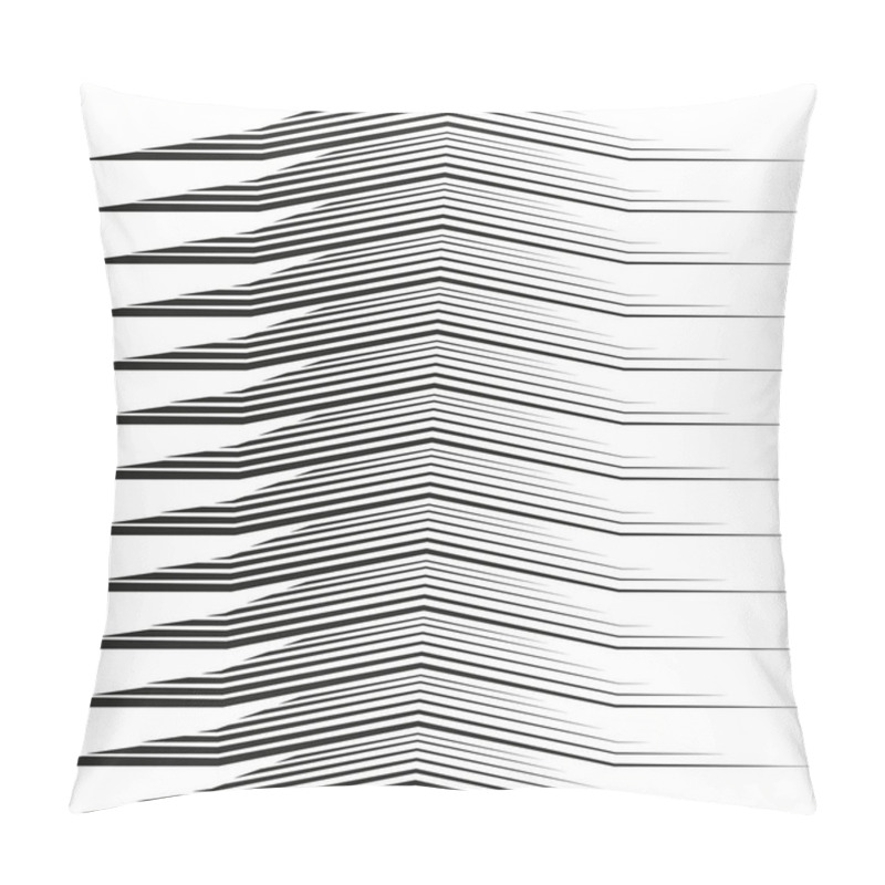 Personality  Chevron Stripe Pattern. Linear Optical Design. Bold Black Accents. Vector Illustration. EPS 10. Pillow Covers