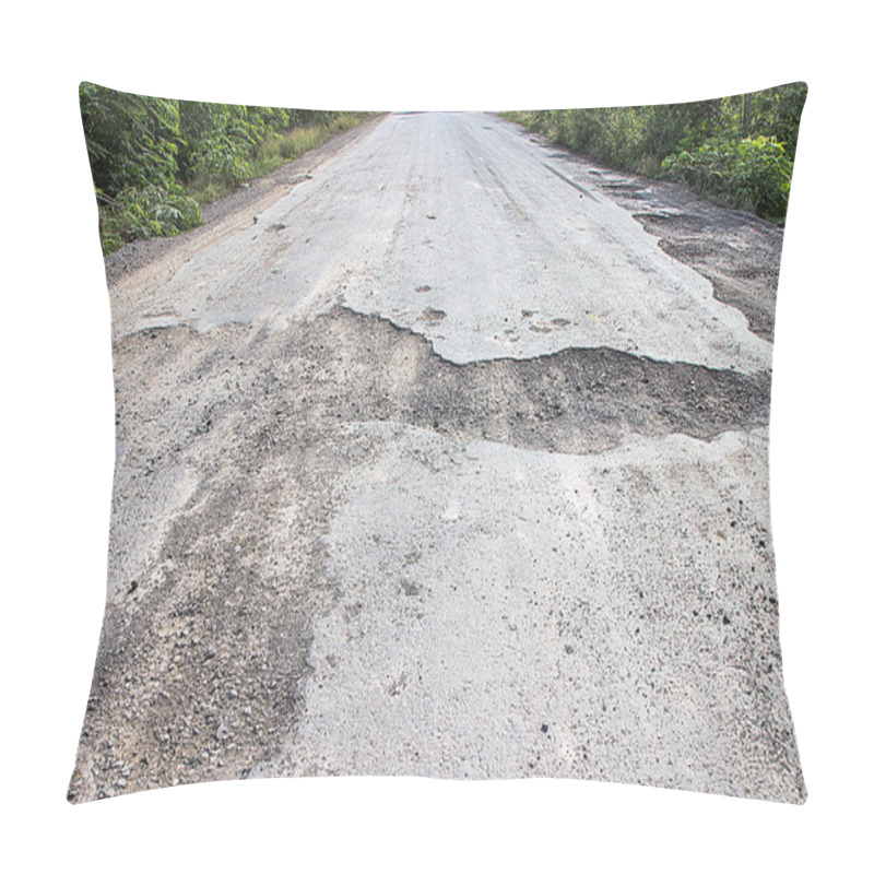 Personality  Damaged Road In The Countryside Pillow Covers