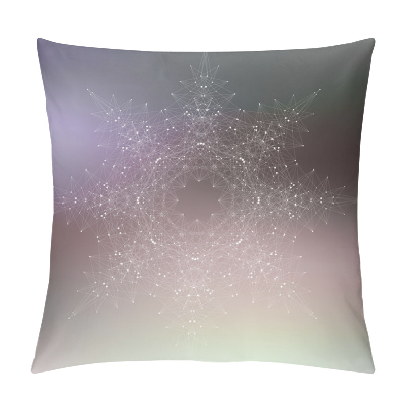 Personality  Geometric Abstract Form With Connected Lines And Dots . Vector Illustration Pillow Covers