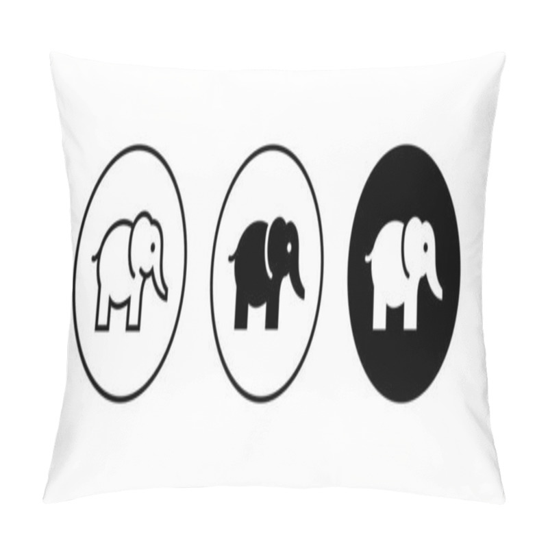 Personality  Elephant Wild Animal Icon Vector, Sign, Symbol, Logo, Illustration, Editable Stroke, Flat Design Style Isolated On White Linear Pillow Covers