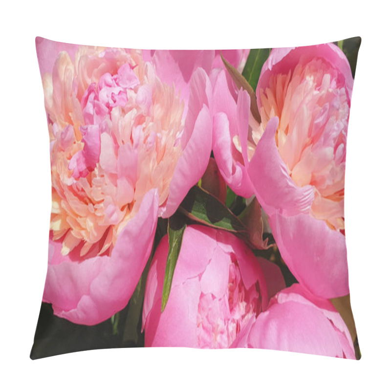 Personality  Pink Peony Rose Petals Peonies Background Pillow Covers