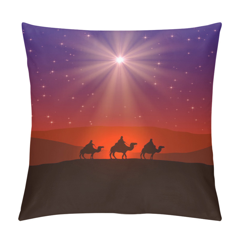 Personality  Christmas Star And Three Wise Men Pillow Covers