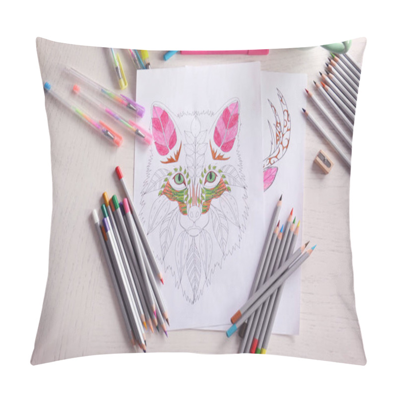 Personality  Composition Of Colouring Picture Pillow Covers