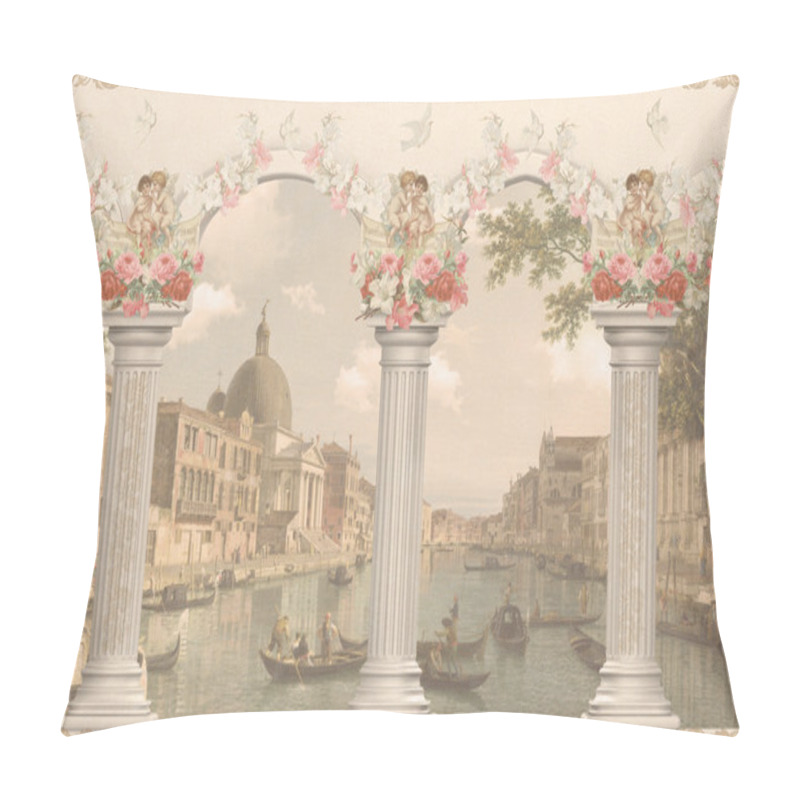 Personality  View Of Venice Against The Columns Pillow Covers