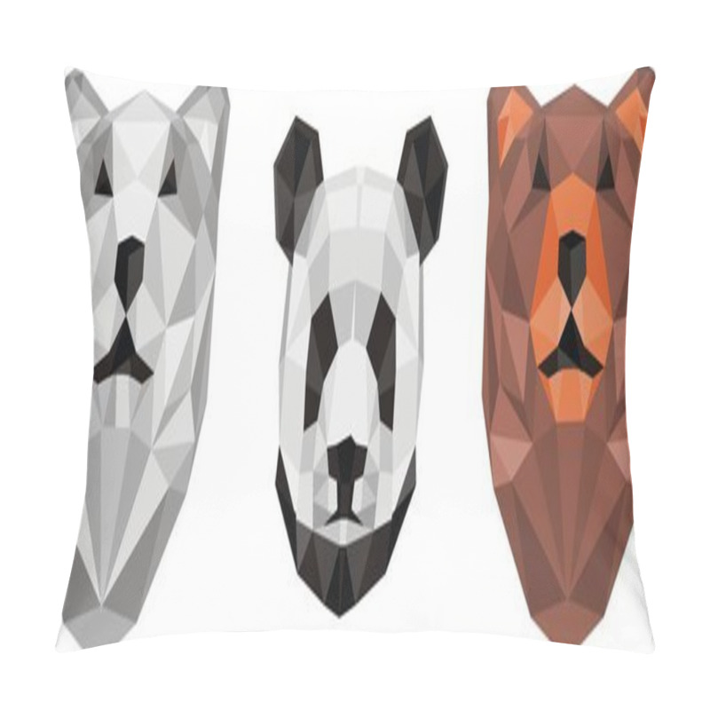 Personality  Papercraft Snouts Of Three Different Bears Pillow Covers